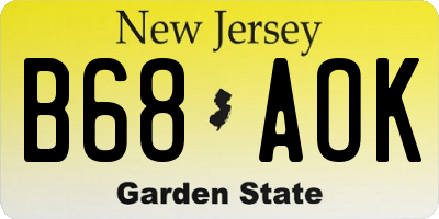 NJ license plate B68AOK
