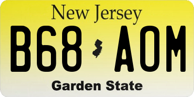 NJ license plate B68AOM