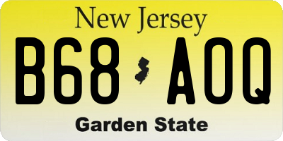 NJ license plate B68AOQ