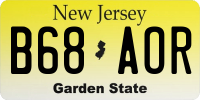 NJ license plate B68AOR