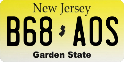 NJ license plate B68AOS