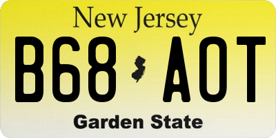 NJ license plate B68AOT