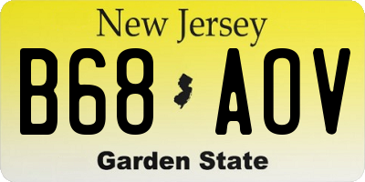 NJ license plate B68AOV