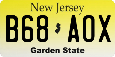 NJ license plate B68AOX