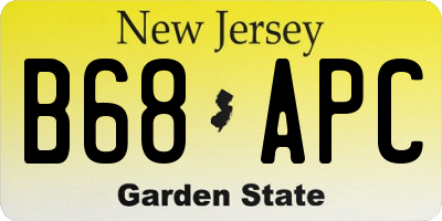 NJ license plate B68APC