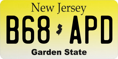NJ license plate B68APD