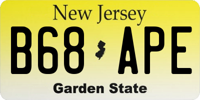 NJ license plate B68APE