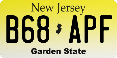 NJ license plate B68APF