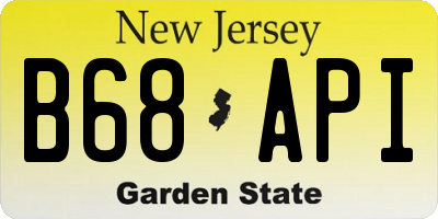 NJ license plate B68API