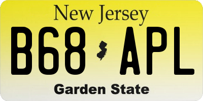 NJ license plate B68APL