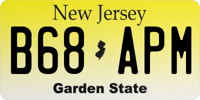 NJ license plate B68APM