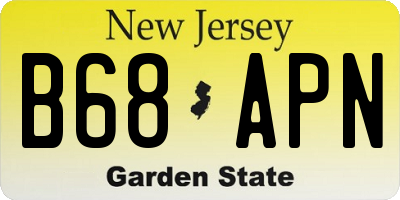 NJ license plate B68APN
