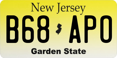 NJ license plate B68APO