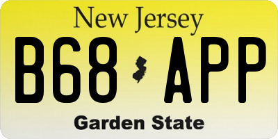 NJ license plate B68APP
