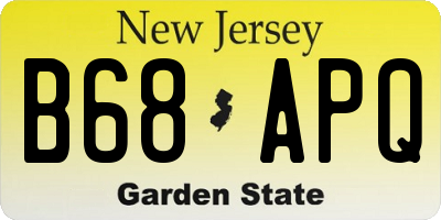 NJ license plate B68APQ