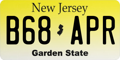 NJ license plate B68APR