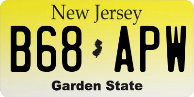 NJ license plate B68APW