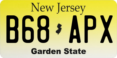 NJ license plate B68APX