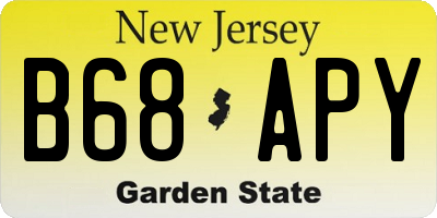 NJ license plate B68APY