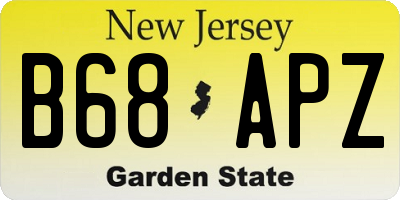 NJ license plate B68APZ