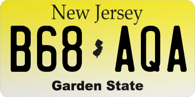 NJ license plate B68AQA