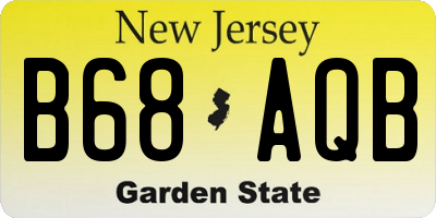NJ license plate B68AQB