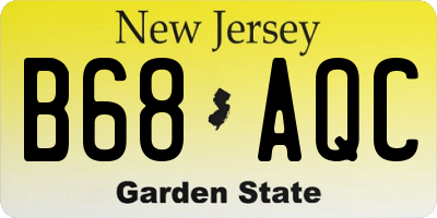NJ license plate B68AQC