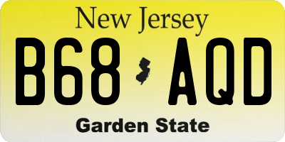 NJ license plate B68AQD