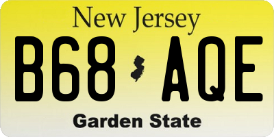 NJ license plate B68AQE