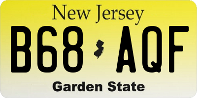 NJ license plate B68AQF