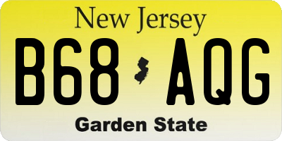 NJ license plate B68AQG