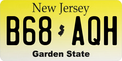 NJ license plate B68AQH