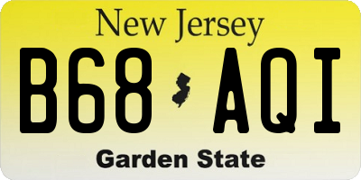 NJ license plate B68AQI