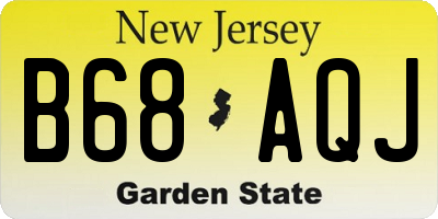 NJ license plate B68AQJ