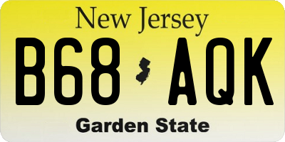 NJ license plate B68AQK