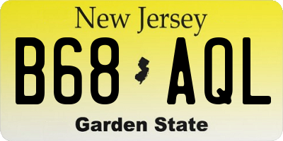 NJ license plate B68AQL