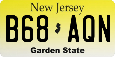NJ license plate B68AQN