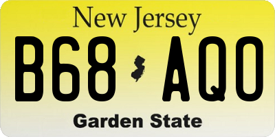 NJ license plate B68AQO