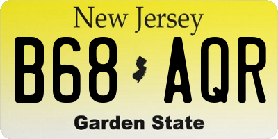 NJ license plate B68AQR
