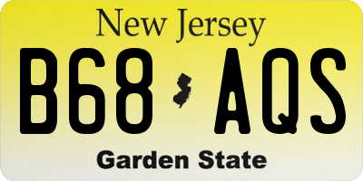 NJ license plate B68AQS