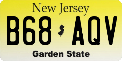 NJ license plate B68AQV