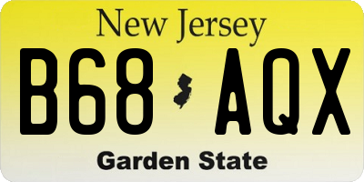 NJ license plate B68AQX
