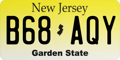 NJ license plate B68AQY