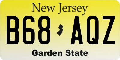 NJ license plate B68AQZ