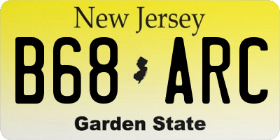 NJ license plate B68ARC