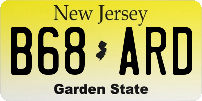 NJ license plate B68ARD