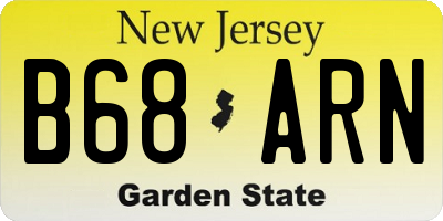 NJ license plate B68ARN