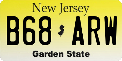 NJ license plate B68ARW