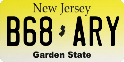NJ license plate B68ARY