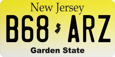 NJ license plate B68ARZ